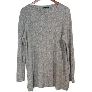 Eileen Fisher Mottled Knit Lyocell Pullover Sweater size XL Gray Minimalist